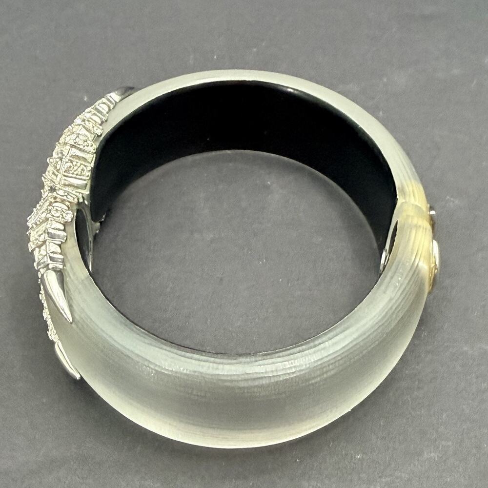Alexis Bittar Crystal Encrusted Lucite Hinged Cuff Bracelet Statement Piece - Picture 7 of 11